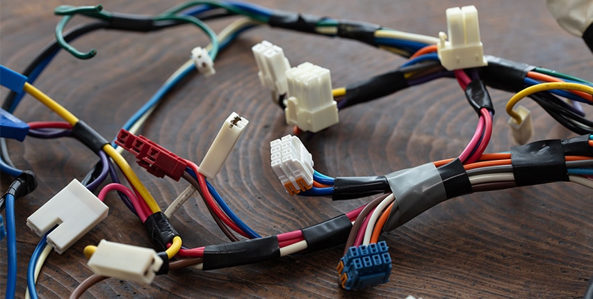 connectors taped together with wires