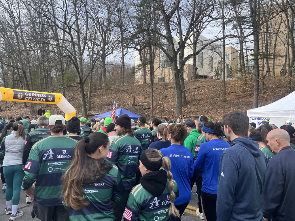 Crowd at a running event.