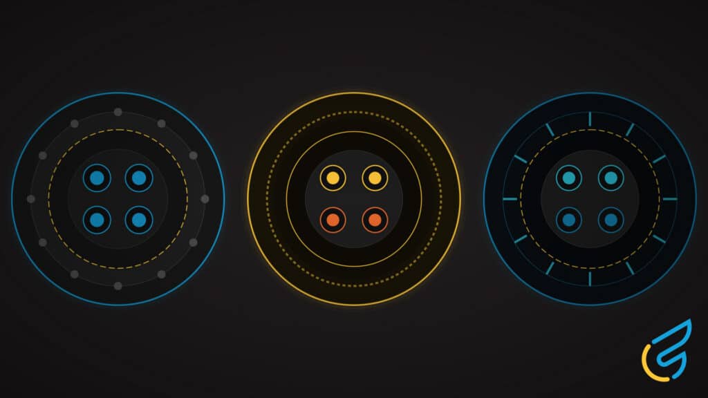 Three circular cable connectors displayed visually.