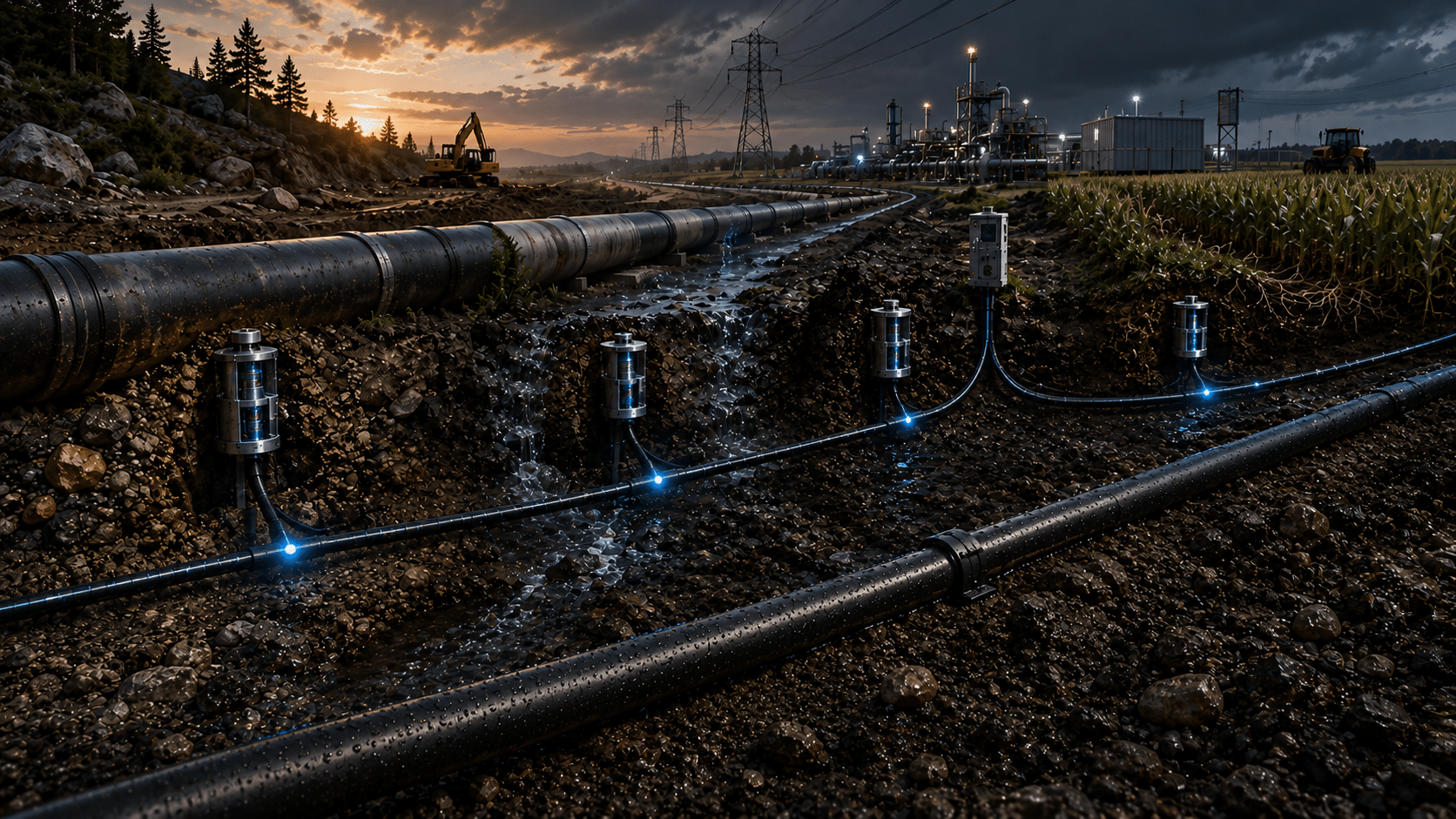 Rugged Cable for Pipeline Monitoring Systems: Engineered for Long Runs, Harsh Terrain, and Decades Underground 2 Mercury Wire engineered cable solutions graphic with industrial cable design on black background and bold yellow typography.