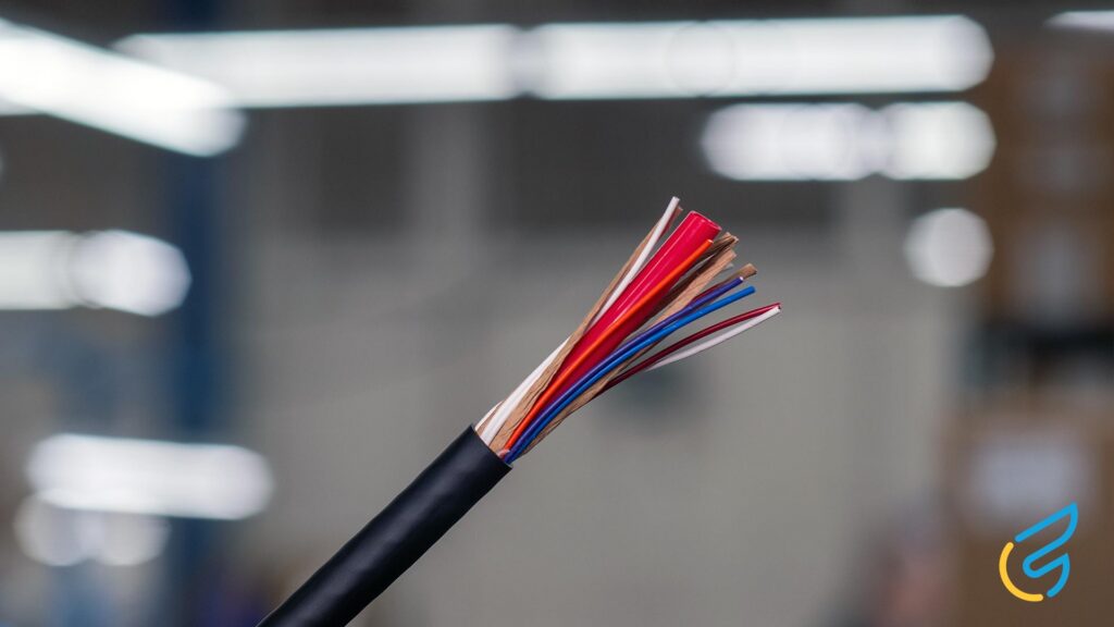 Colorful wires inside a cable