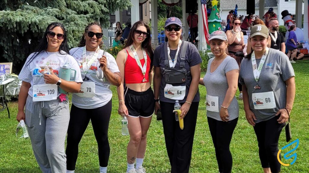 Group of women celebrating a run