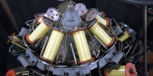 Complex machinery with spools and wires